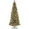 7.5 ft. Pre-lit Hinged Glittery Bristle Pine Slim Artificial Christmas Tree, Soft White LED Lights